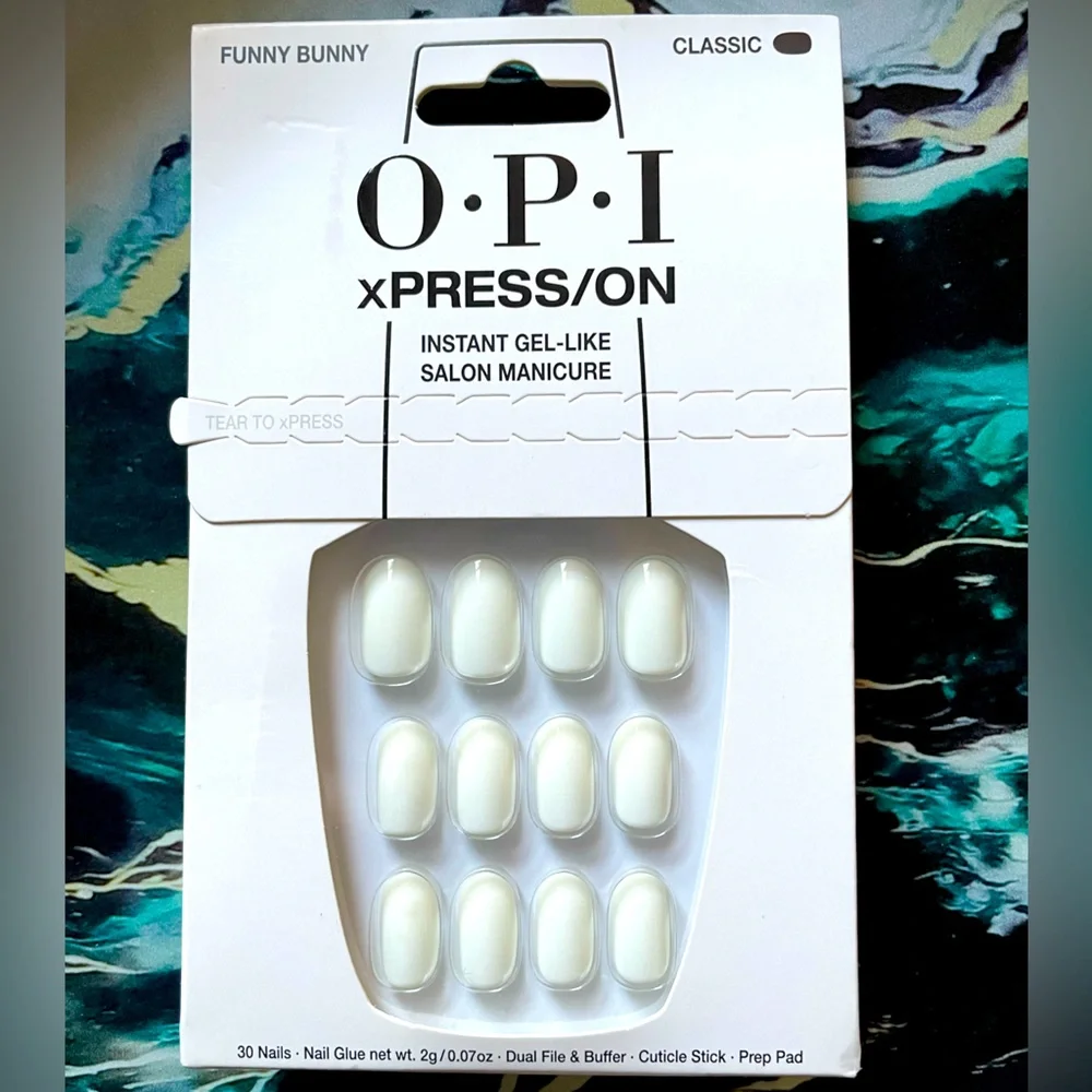 NIB OPI xPRESS/On Short Solid Color Press On Nails in Funny Bunny 🐰🐇